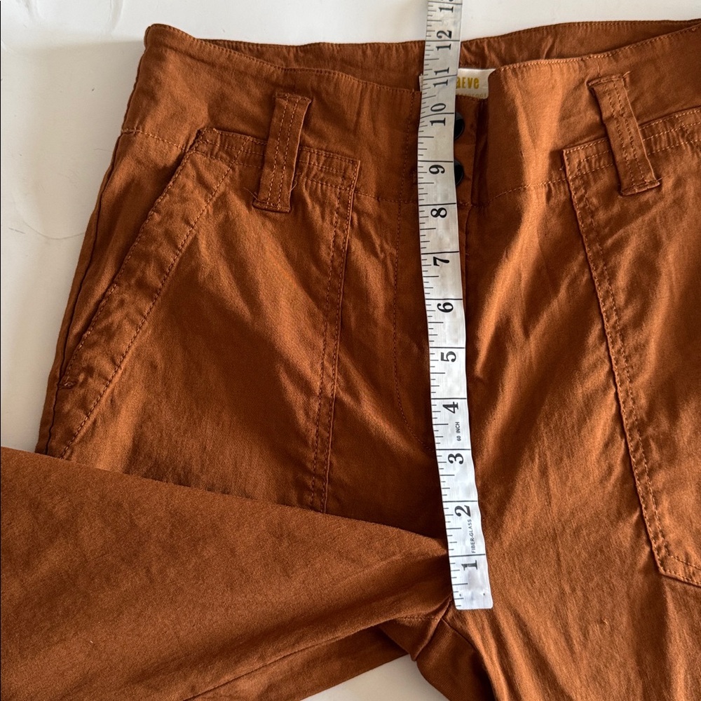 Anthropologie Maeve The Naomi Wide Leg Flare Bronze Brownish Orange Pants size 4 - Picture 6 of 10